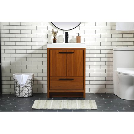 Elegant Decor 24 Inch Single Bathroom Vanity In Teak VF46024MTK
